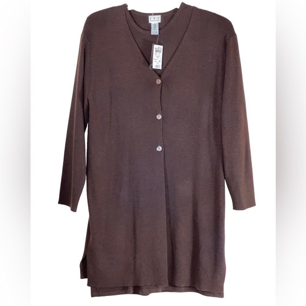NWT INC 2 PC. Merino wool tunic and cardigan. Size large. Made in Italy C2467